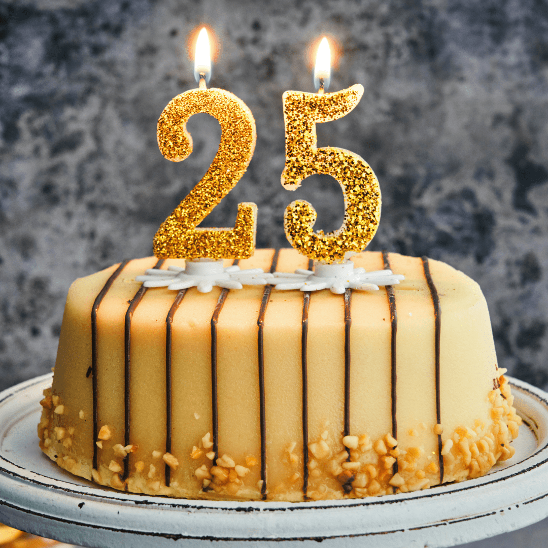 25th Anniversary wishes cake 