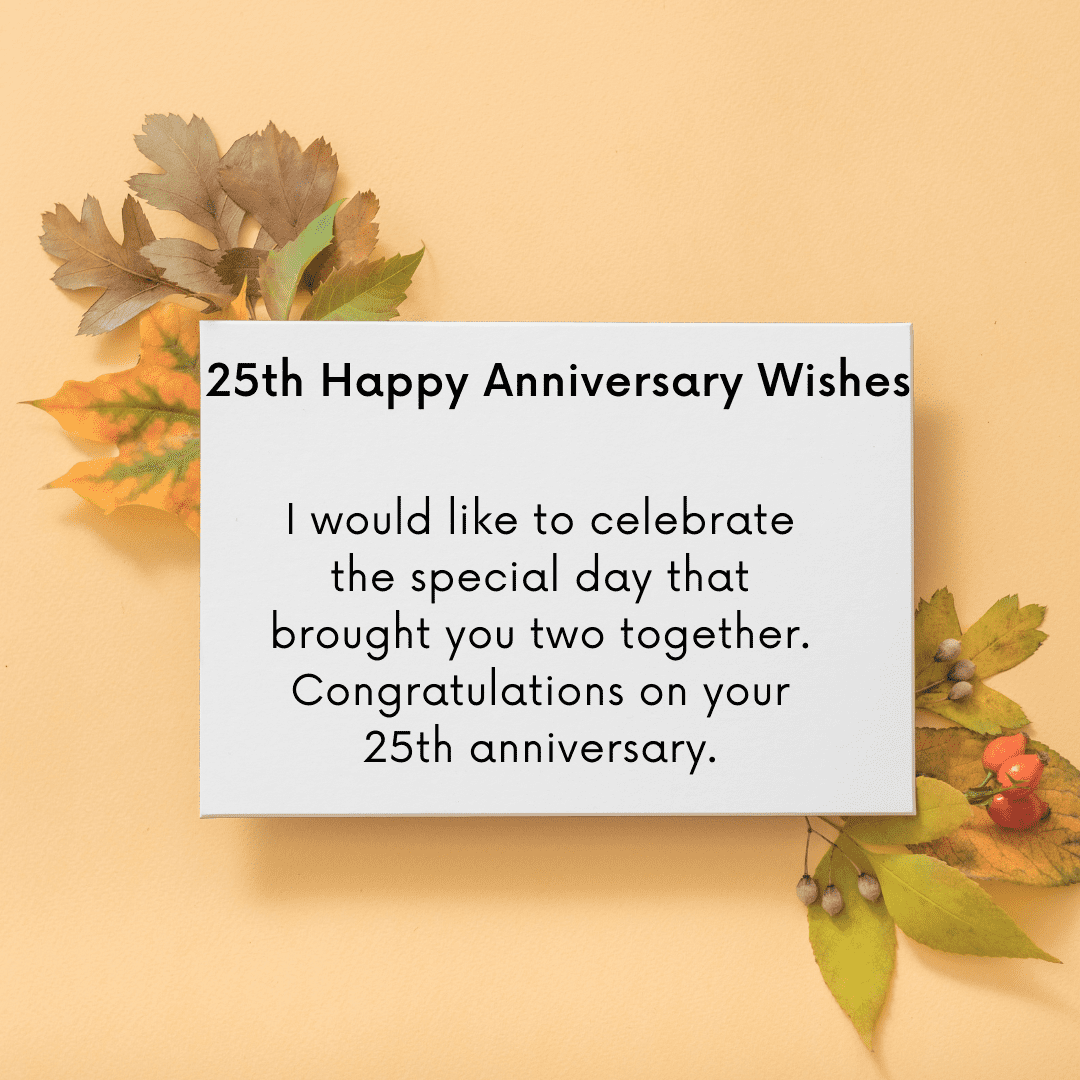 25th Sweet Anniversary Wishes