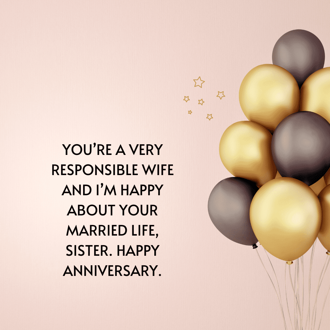 Anniversary ballons greetings for sister 