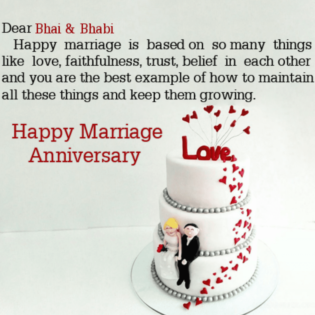 Wedding cake anniversary messages for bhaiya and bhabhi 