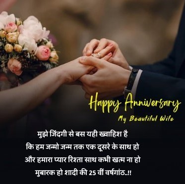 Caring Anniversary Greeting For wife in Hindi 