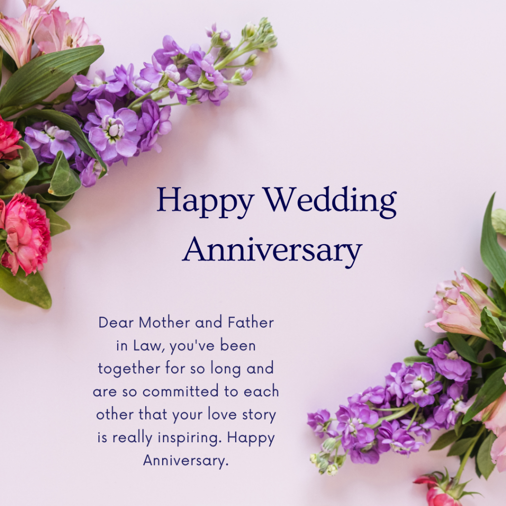 Flower Wedding Anniversary Quotes For Parents in Law 