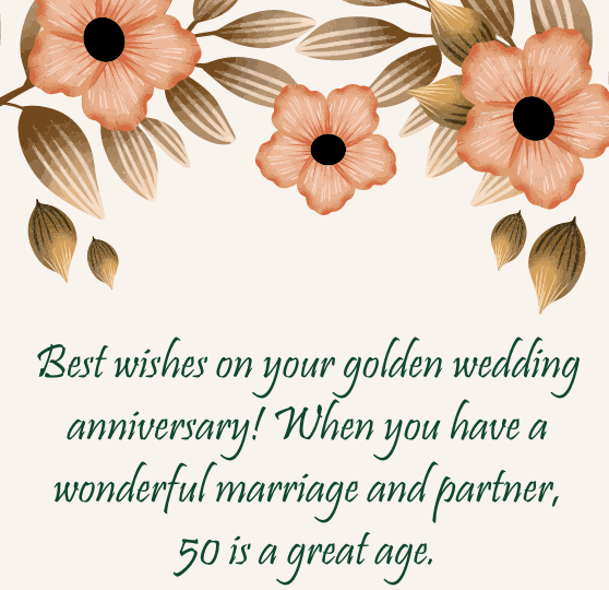 Sweet Romantic Golden Marriage Anniversary wishes 