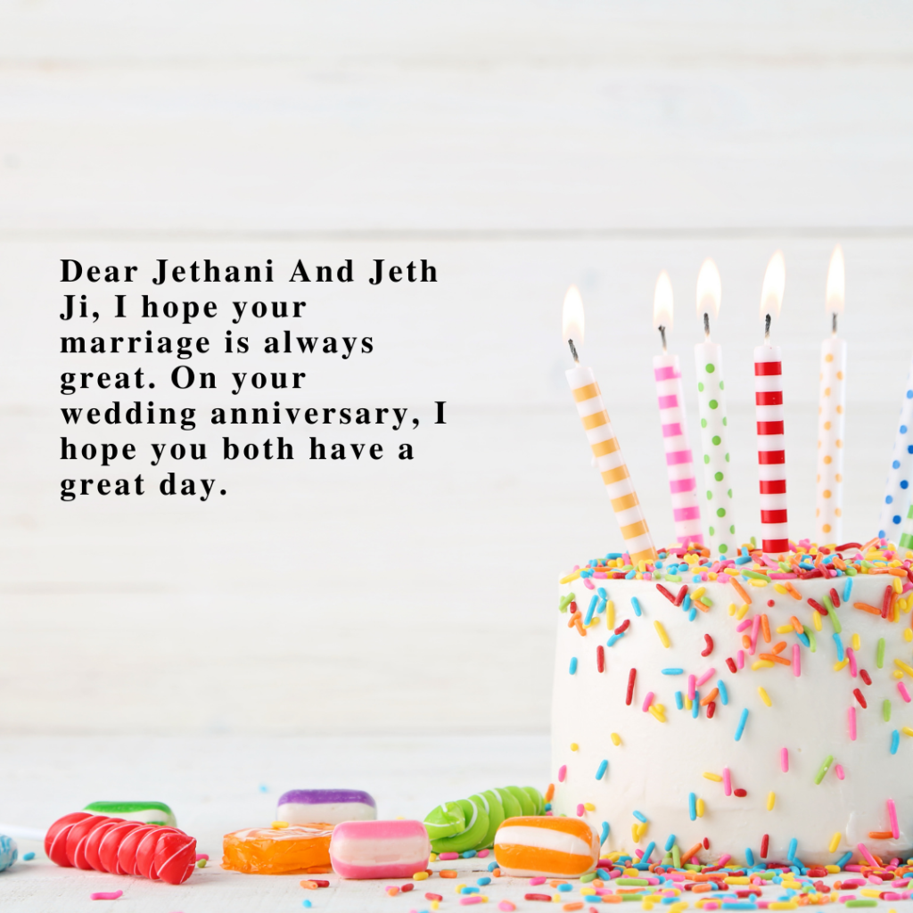 Wedding Anniversary Cake Wishes For Jeth And Jethani 