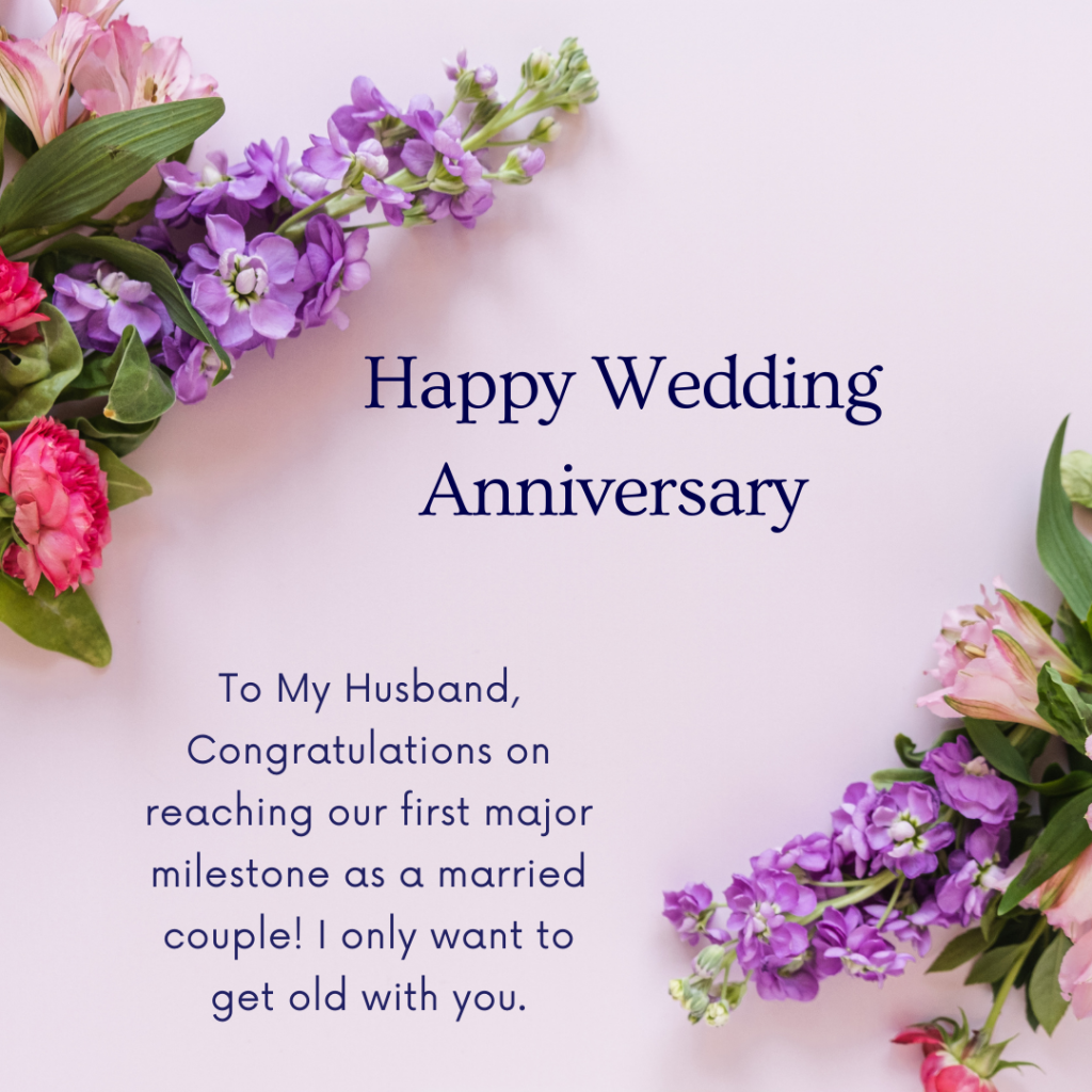Floral Anniversary Card And Wishes For Hubby 