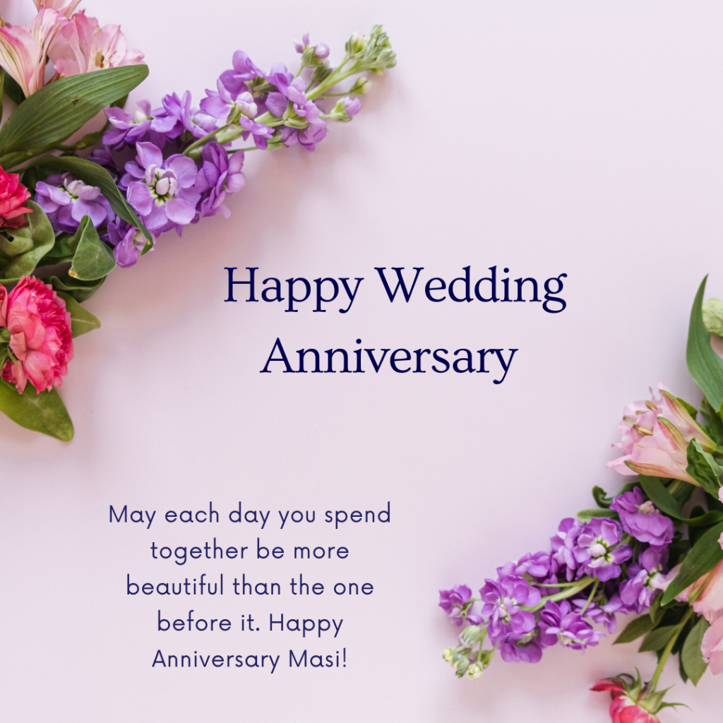 Floral Wedding Anniversary Messages For Masi 