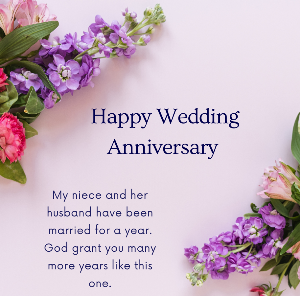 Flower Wedding Anniversary Quotes And Card For Niece 
