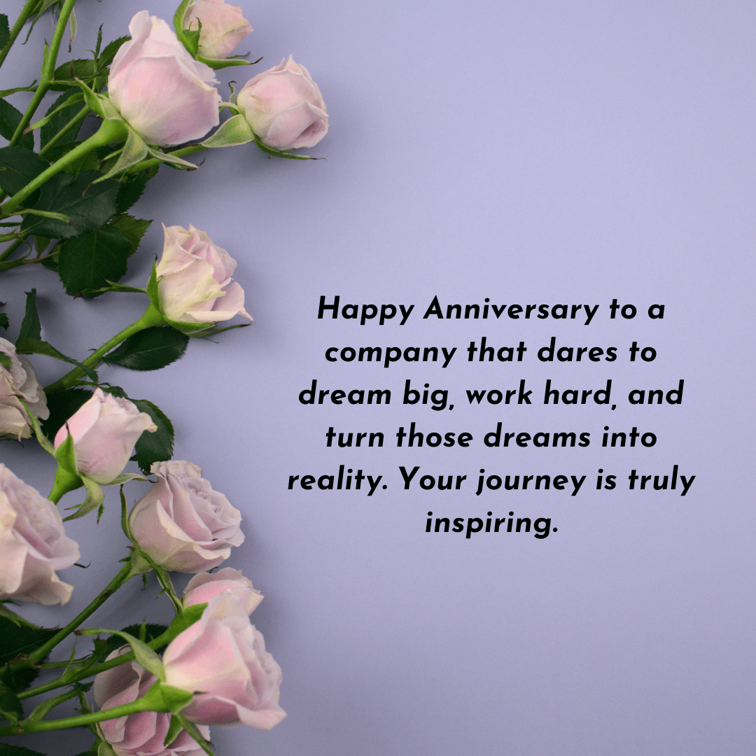 Anniversary Flower Card For Company