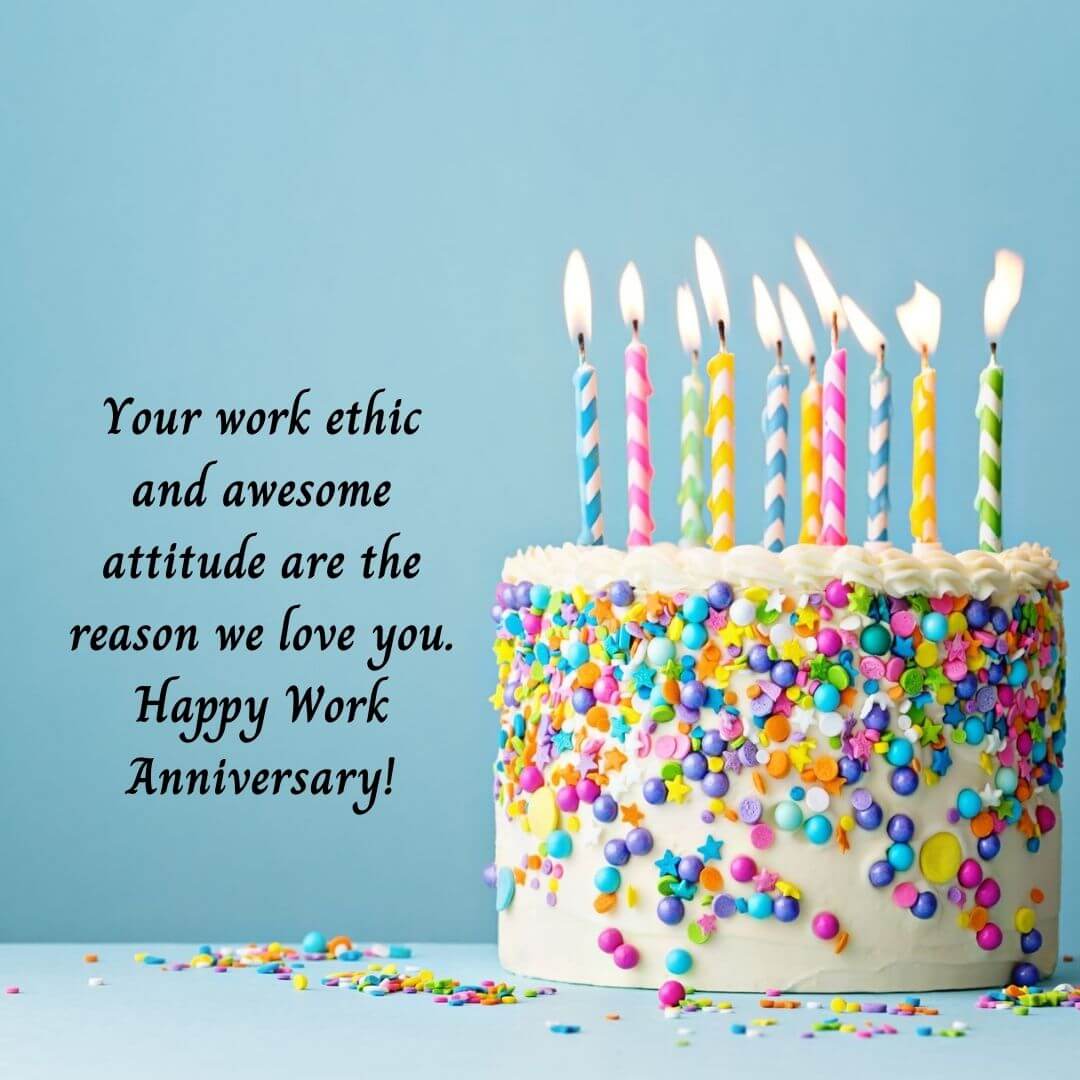 Cake Work Anniversary Message